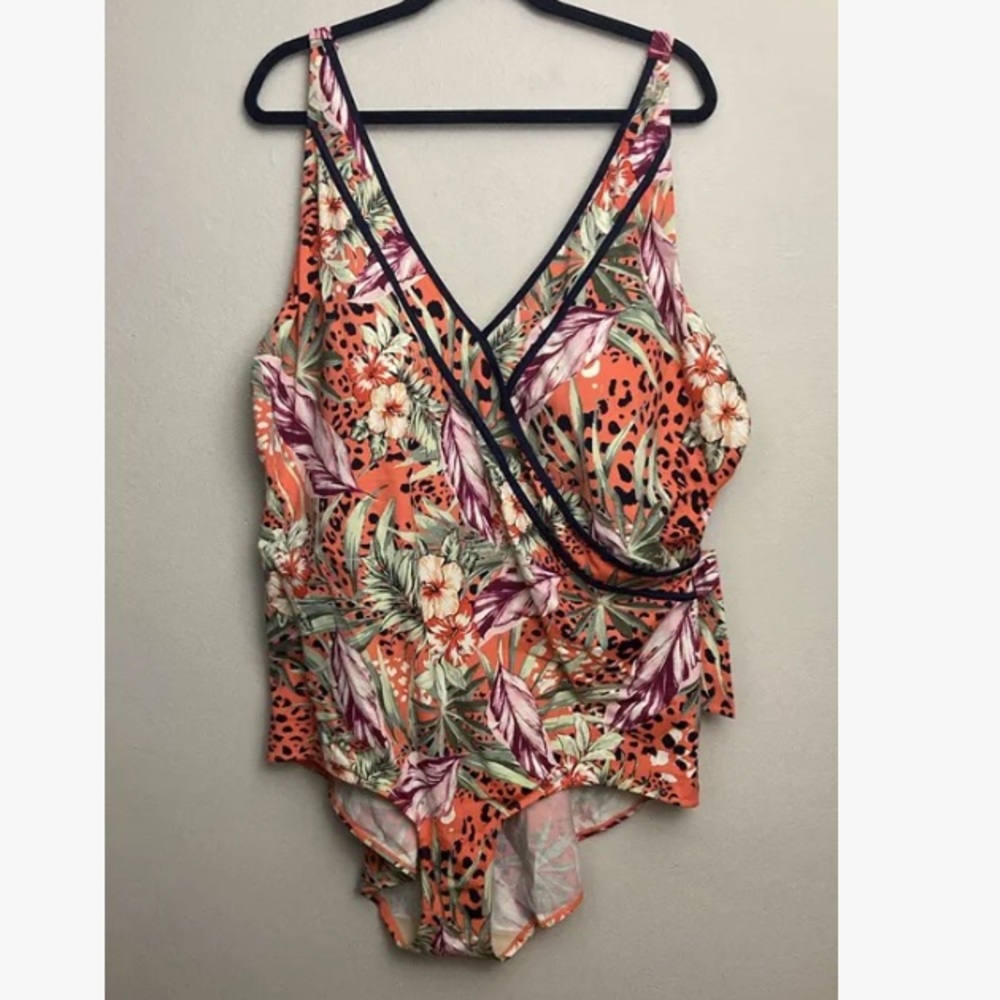 8-19 Roamans Swimsuit Tropical Orange One piece 32W